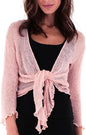 Women's Bolero Crochet Cardigan Popcorn Plain Extended Fishnet Shrug