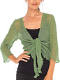 Women's Bolero Crochet Cardigan Popcorn Plain Extended Fishnet Shrug
