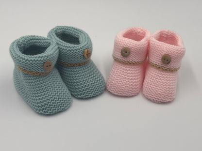 Nursery Time Lovely Super Soft Knitted Bow Booties [1 Pair] for Unisex Kids