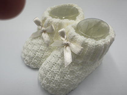 Nursery Time Lovely Super Soft Knitted Bow Booties [1 Pair] for Unisex Kids